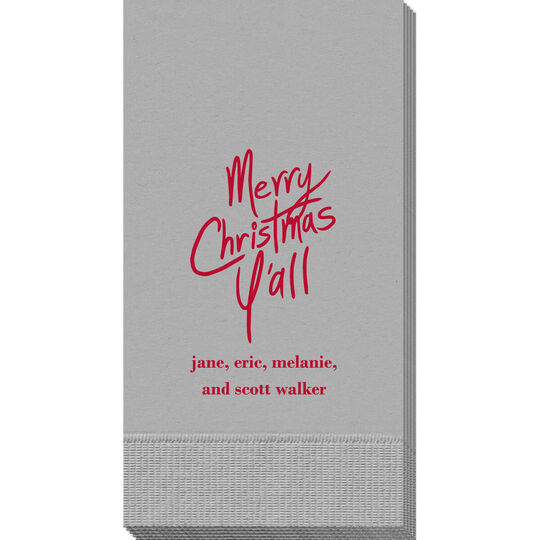 Fun Merry Christmas Y'all Guest Towels